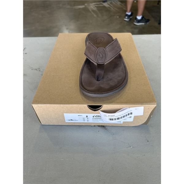NEW OLUKAI TUAHINE DK WOOD / DK WOOD  SIZE US MENS 8