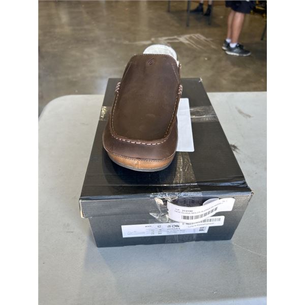 NEW OLUKAI MOLOA SLIPPER DK WOOD / DK WOOD SIZE US MENS 12