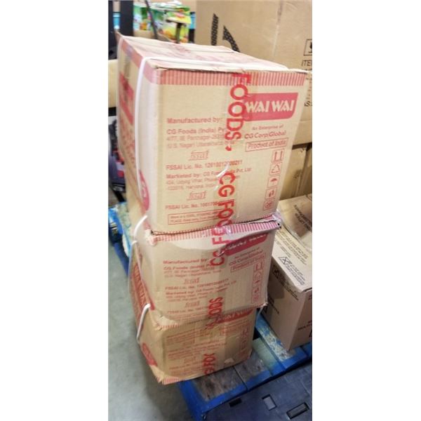 3 BOXES OF WAI WAI READY TO EAT CHICKEN NOODLES BB 07/2026