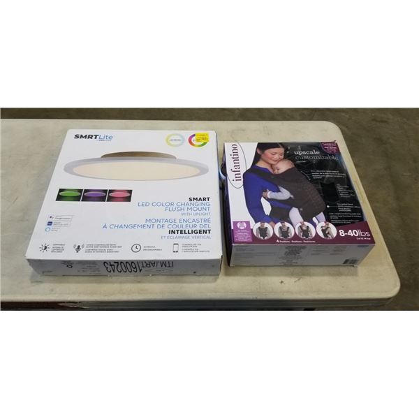 SMRT LITE SMART LED COLOR CHANGING FLUSH MOUNT LIGHT AND INFANTINO UPSCALE CUSTOMIZABLE CARRIER