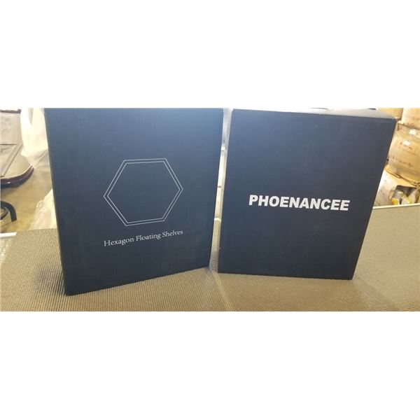 2 NEW PHOENANCE HEXAGON FLOATING SHELVES