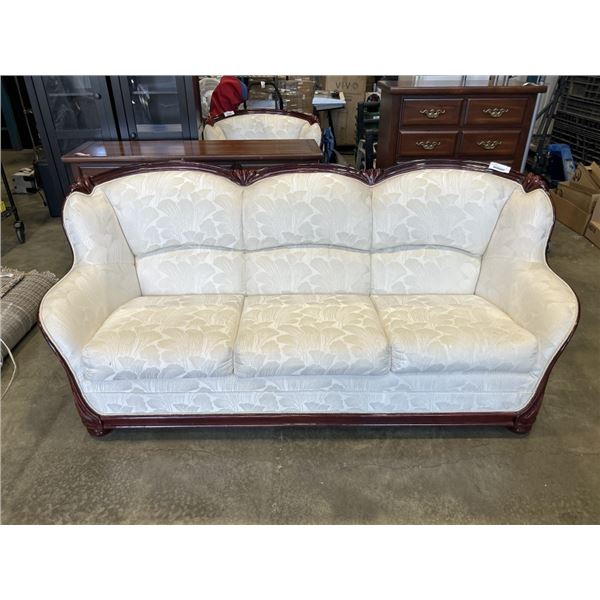 MAHOGANY FRAMED SOFA