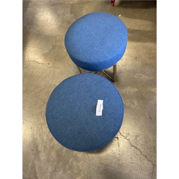 PAIR OF STRUCTUBE MODERN OTTOMANS / FOOTSTOOLS