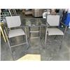 Image 1 : 3PC GLASS TOP PATIO BISTRO SET