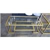 Image 2 : MODERN GOLD AND GLASS 2 PC COFFEE TABLE SET