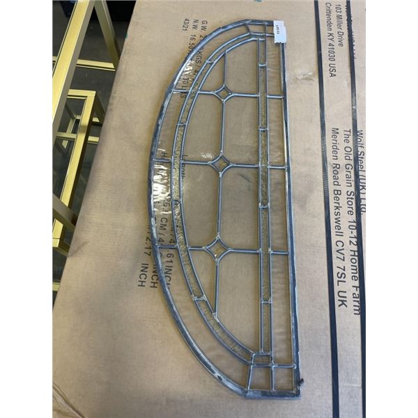 ANTIQUE LEADED GLASS PANEL. 37 X 13 INCH