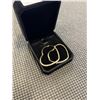 Image 1 : NEW 14K GOLD PLATED 46.0MM SIMULATED DIAMOND (CZ) HEART HOOP EARRINGS