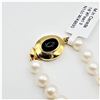 Image 1 : NATURAL BLACK ONYX (1CT) FRESHWATER PEARL 17" NECKLACE, W/A $700.00.
