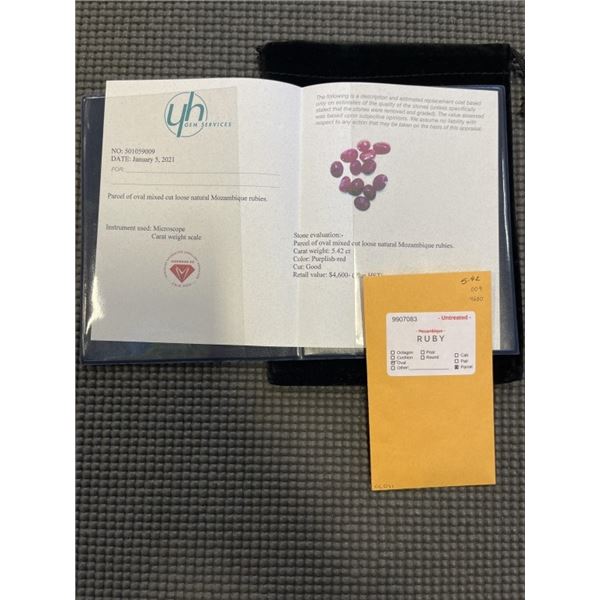 5.42CT UNTREATED MOZAMBIQUE RUBY PARCEL