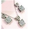 Image 2 : STERLING SILVER NATURAL DYED DRUZY (3.60CT) EARRING AND PENDANT WITH STERLING SILVER CHAIN, W/A $850