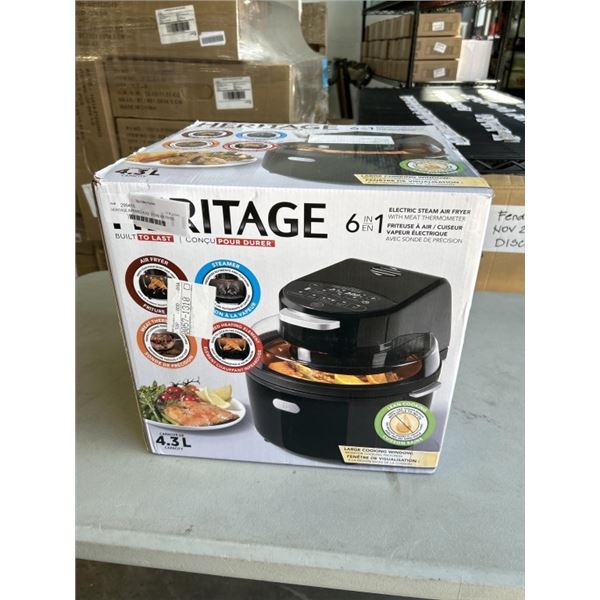 HERITAGE INFRARED 4.5QT STEAM AIR FRYER - TESTED WORKING, RETAIL $299