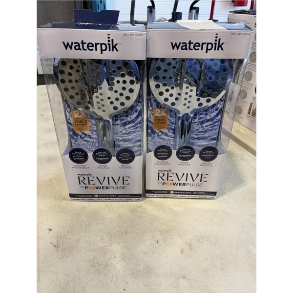 2 WATERPIK REVIVE POWER PULSE SHOWER HEADS