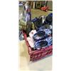 Image 2 : PLASTIC TOTE WITH KIDS SHOES AND BOOTS