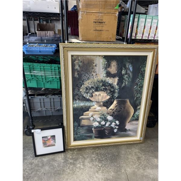 48 INCH X 39 INCH FRAMED ARTWORK AND 13 INCH X 13 INCH FRAMED ARTWORK