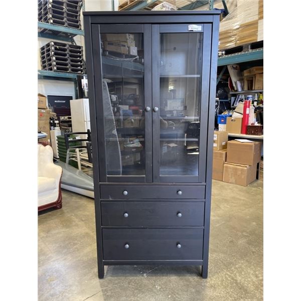 IKEA BLACK 2 DOOR STORAGE CABINET