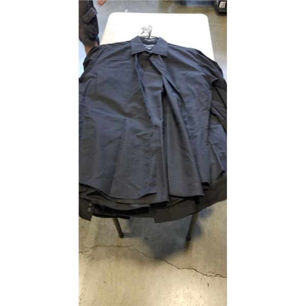 10 SIZE LARGE BLACK DRESS SHIRTS