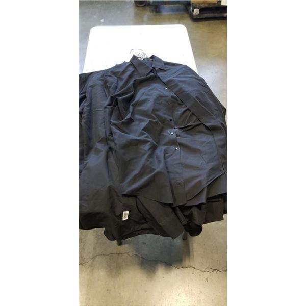 8 SIZE LARGE BLACK DRESS SHIRTS