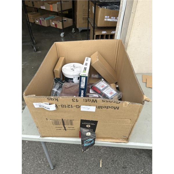 LOT OF ITEMS INCLUDING SANDPAPER SHEETS, RUTLAND REFRACTORY CEMENT, DEBURRING TOOL, SAFETY GLASSES