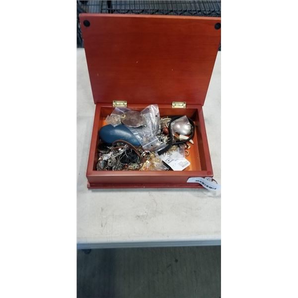 BOX OF JEWELERY WITH CONTENTS