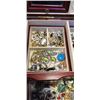 Image 3 : VINTAGE WOOD JEWELRY BOX W/ LOTS OF CONTENTS