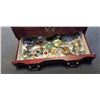 Image 4 : VINTAGE WOOD JEWELRY BOX W/ LOTS OF CONTENTS