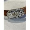 Image 2 : MONTANA SILVERSMITHS BELT BUCKLE AND BROWN LEATHER BELT