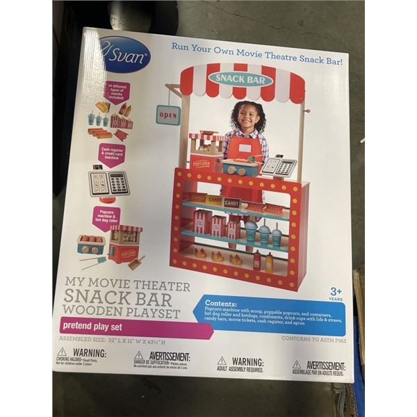 NEW MY MOVIE THEATER SNACK BAR WOODEN PLAYSET
