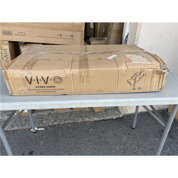 VIVO PNEUMATIC ARM QUAD ULTRA WIDE MONITOR EXTRA TALL DESK MOUNT