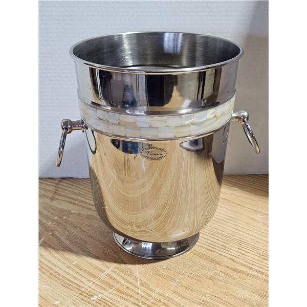 Stainless Steel Ice Bucket Mother of Pearl Mosaic Trim