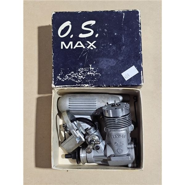 Vintage OS Max-H 40 Model Airplane Engine & Muffler w/ Box