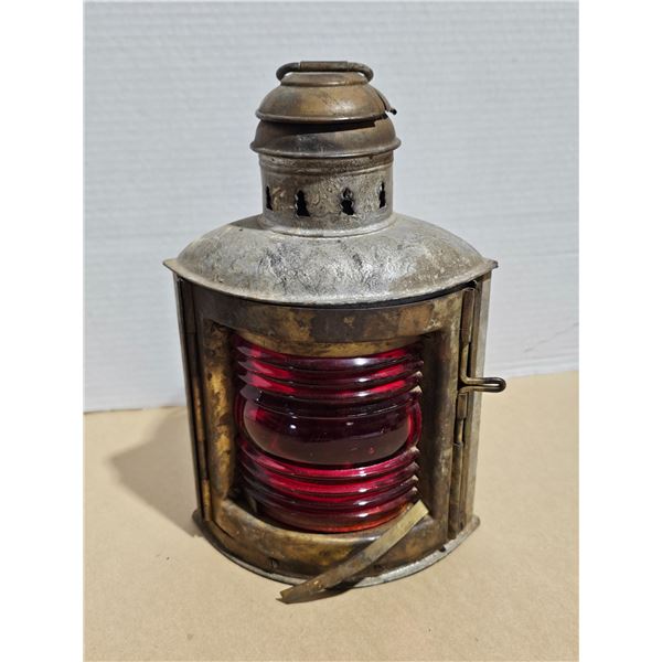Vintage Perko Red Lens Marine Port Navigation Oil Burner Lantern