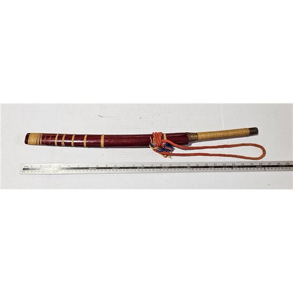 Vintage Southeast Asian Dha Sword with Red Wooden Scabbard