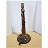 Image 1 : Vintage Antique Turned Oak Wood Table Lamp Base (Not Tested)