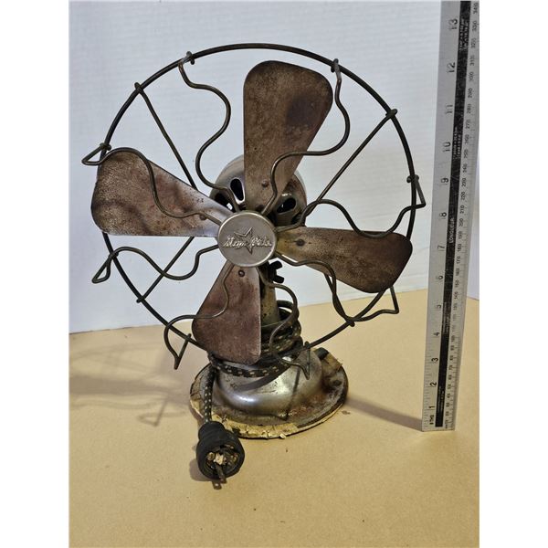 Vintage Star-Rite 4-Blade Desk Fan 11" Restoration Project/Décor (Untested – Cord Damage)