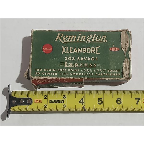 Remington 303 Savage Rifle 4 Cartridges In Original Box.