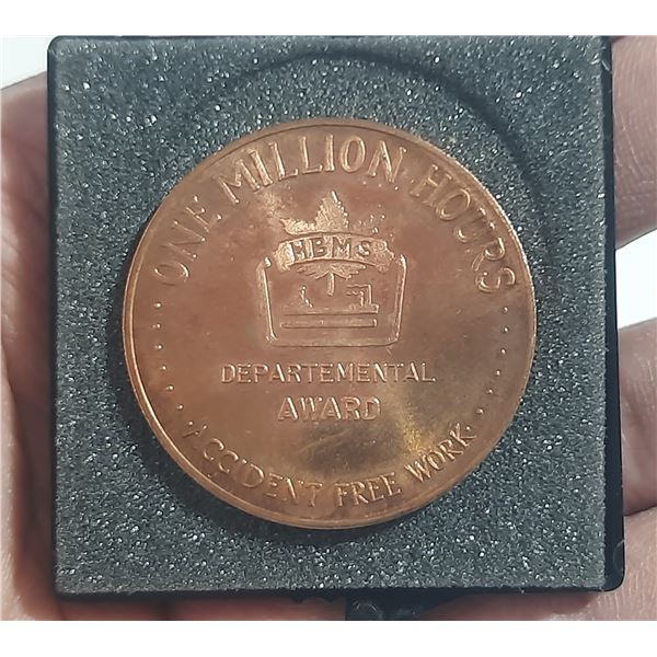 Handson Bay Mining and Smelting : One Million Hours Accident Free Work Departemental Award Medallion