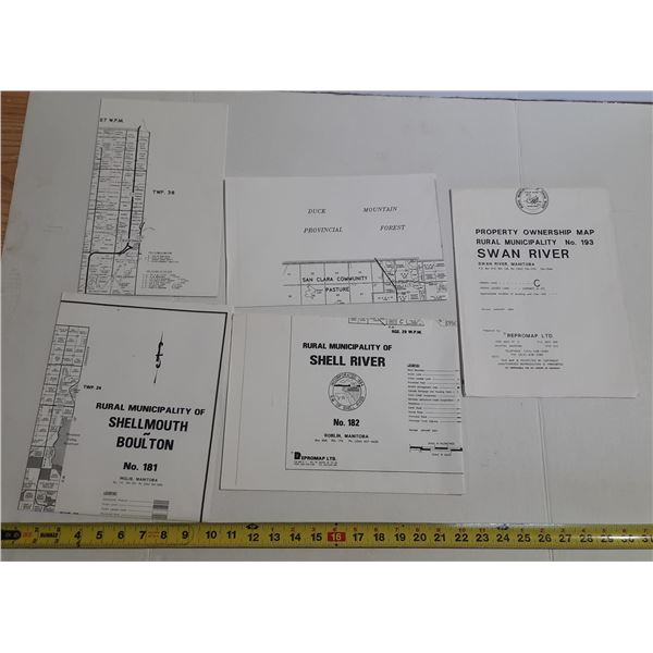 Farm Property Ownership Maps: Benito, Roblin, Shellmouth/Inglis, Swan River, Manitoba Areas.