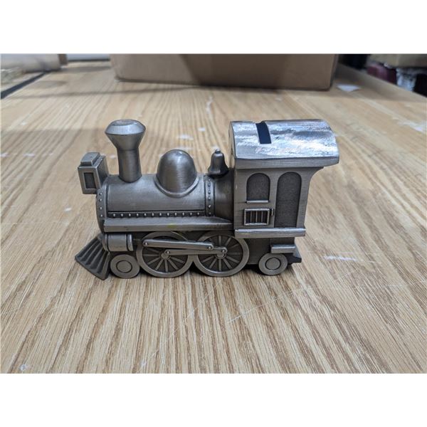 Metal Train engine coin bank