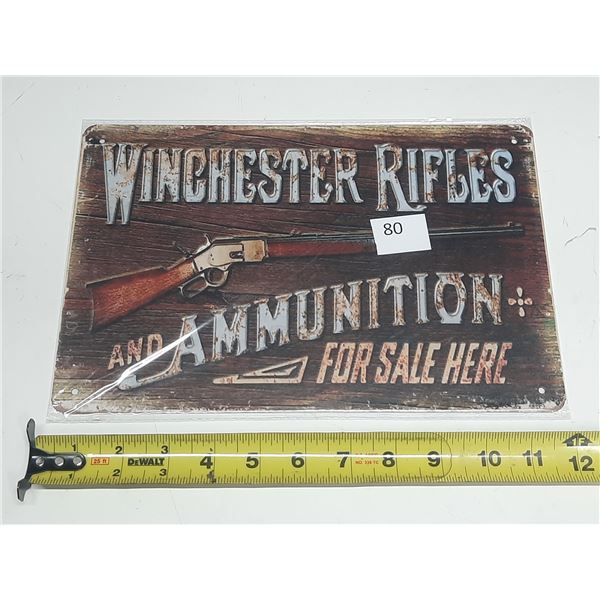 Winchester Rifles & Ammunition metal Tin Sign.