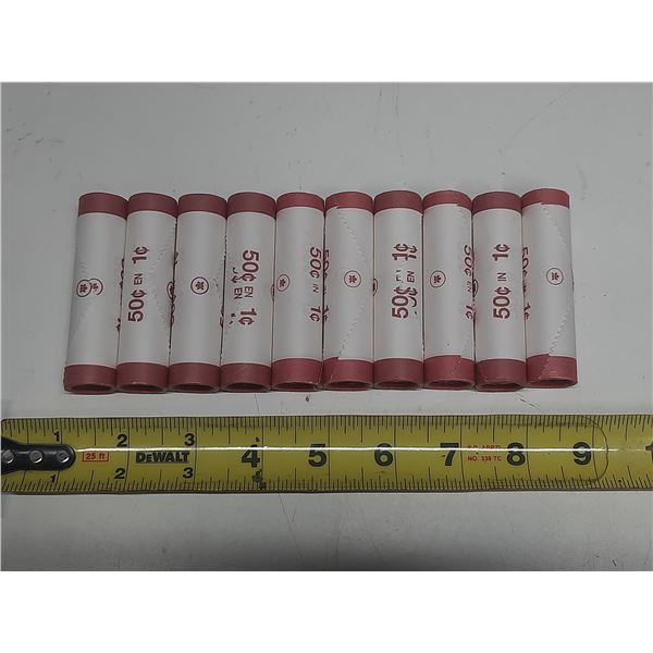 (10) 2004 Roll of Canadian One Cent Coins.