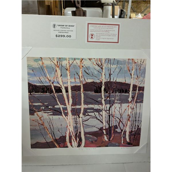 Unframed limited edition print, "Group of Seven" Publishing, "Spring in Algonquin Park" #597/777