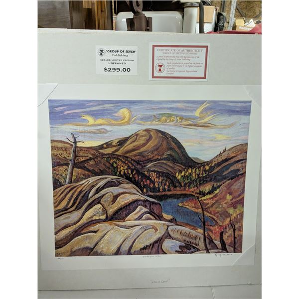 Unframed limited edition print, "Group of Seven" Publishing, "Northern Hills"(Nellie Lake) 186/777
