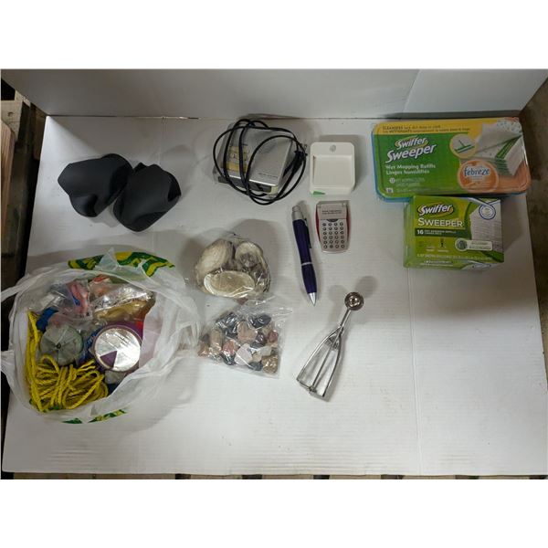mixed lot- household goods, bag of fishing tackle