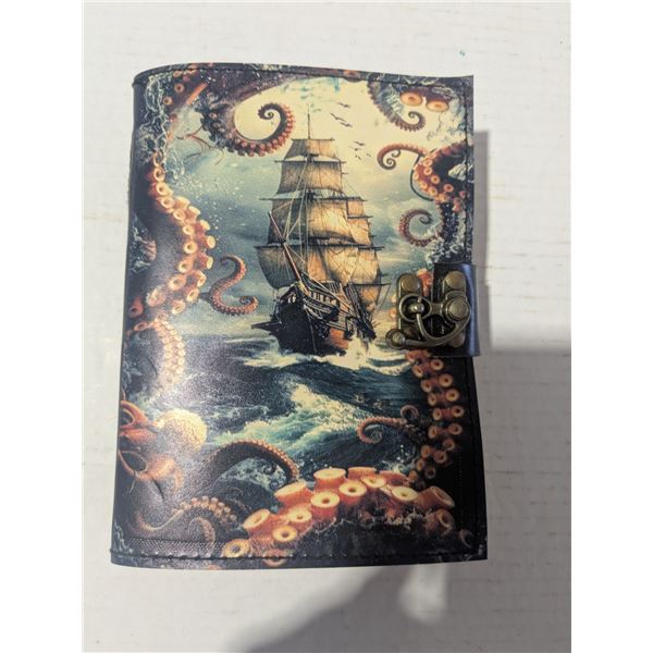 journal, imitation parchment, ship artwork cover