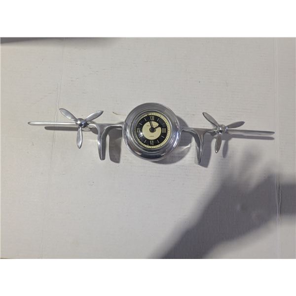 Mantle clock, airplane theme, "William & Smith"