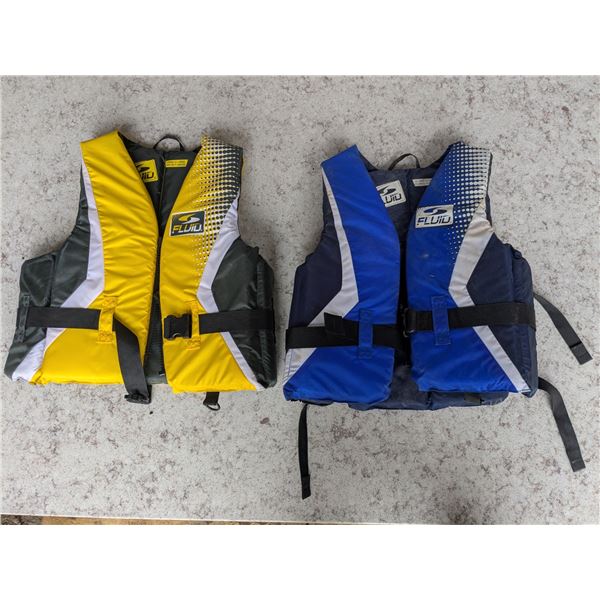 2 life jackets, size lg/xl and 2xl/3xl