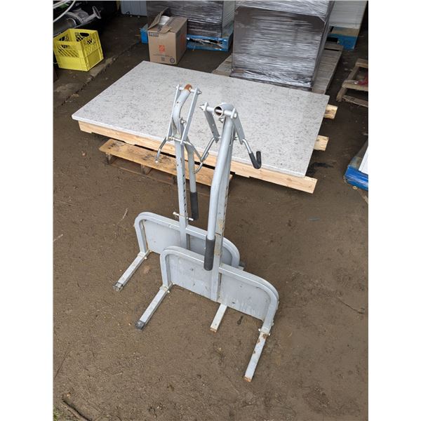 2 snowmobile track lifts/stands