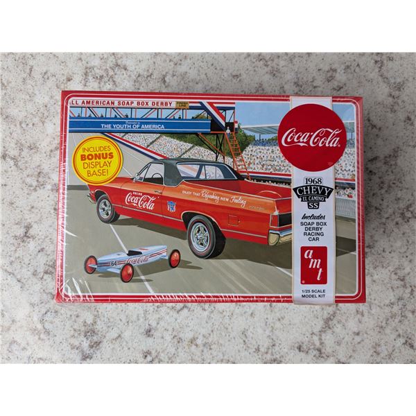 1968 el'camino SS with soap box car, "coca cola" model,  1:25, sealed in box