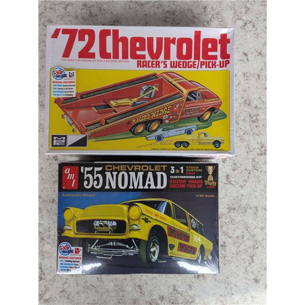 1955 chevy nomad 3 in 1, and 1972 chevy car hauler 2 in 1 models - scale 1-25- sealed in box