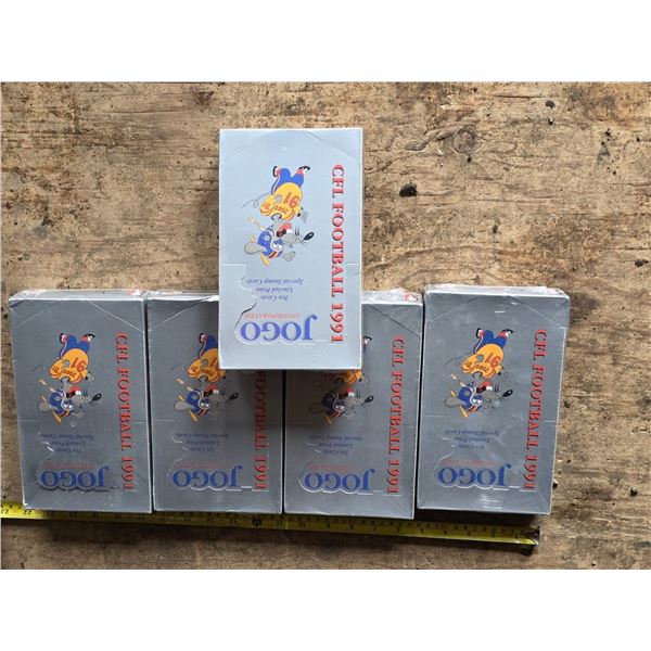 5 boxes of jogo sports cards- sealed- 1991